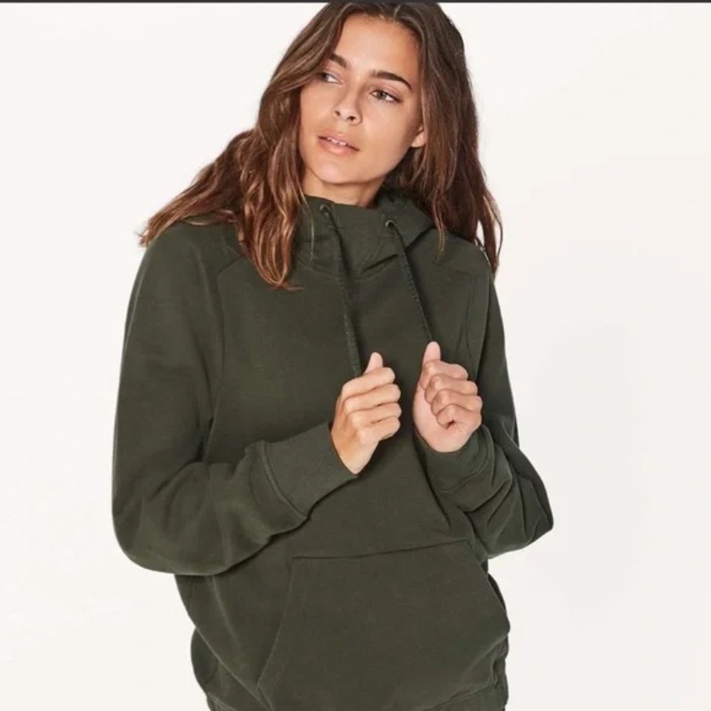Lululemon Warm For Winter Hoodie Sweatshirt Dark Olive Green - 6